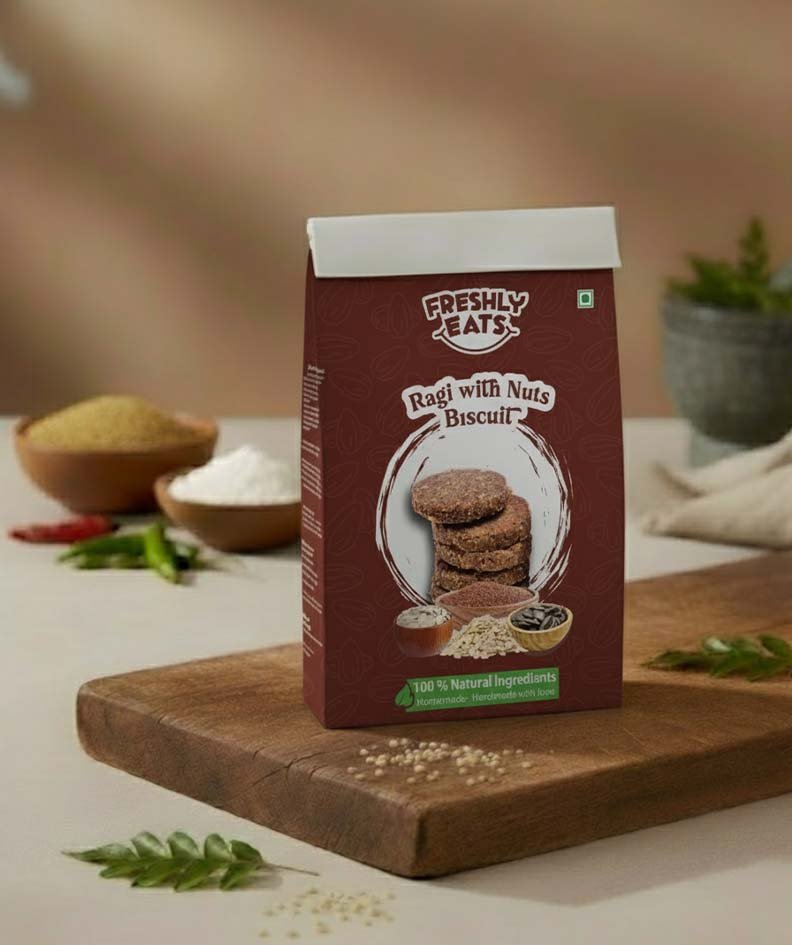 Ragi Nuts Biscuit | Organic Healthy Millet Snack – FreshlyEats Ragi Nuts Biscuit | Organic Healthy Millet Snack – FreshlyEats